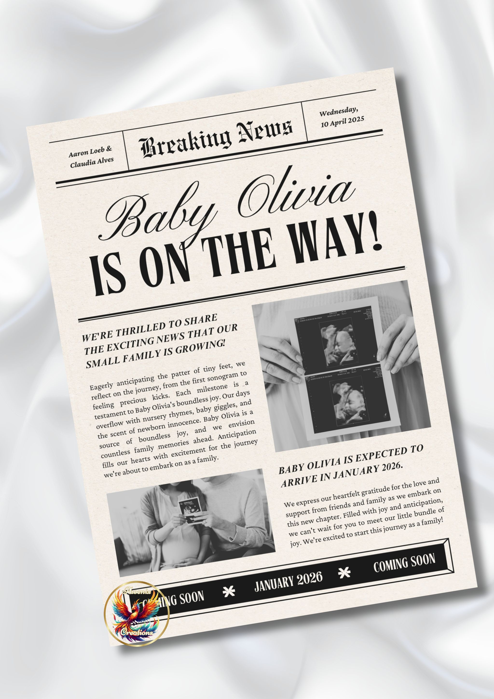 Baby Shower Announcement Newspaper Template_1