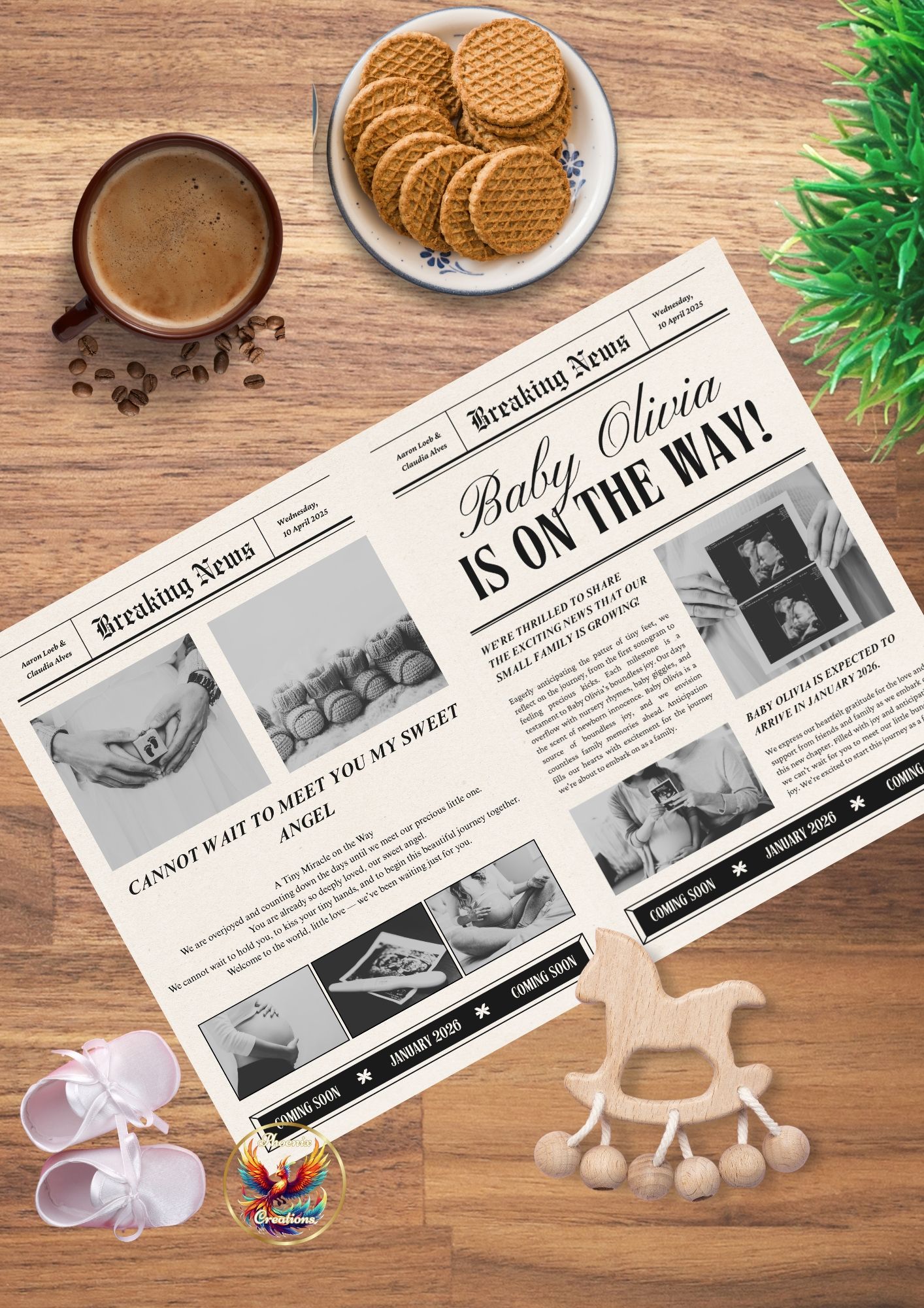 Baby Shower Announcement Newspaper Template_0
