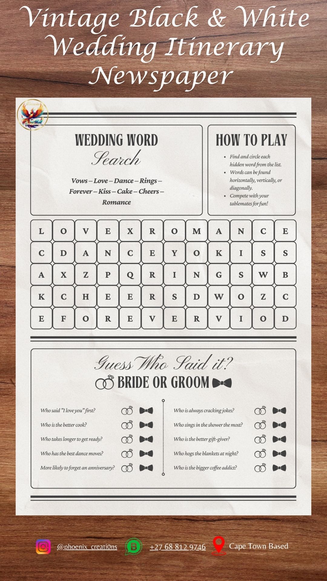 B&W Vintage Wedding Newspaper Template_3