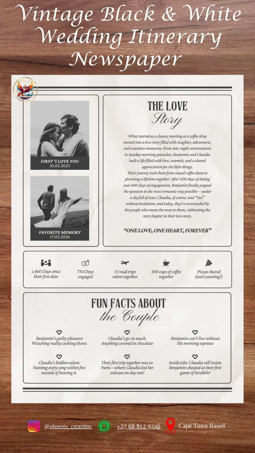 B&W Vintage Wedding Newspaper Template_2