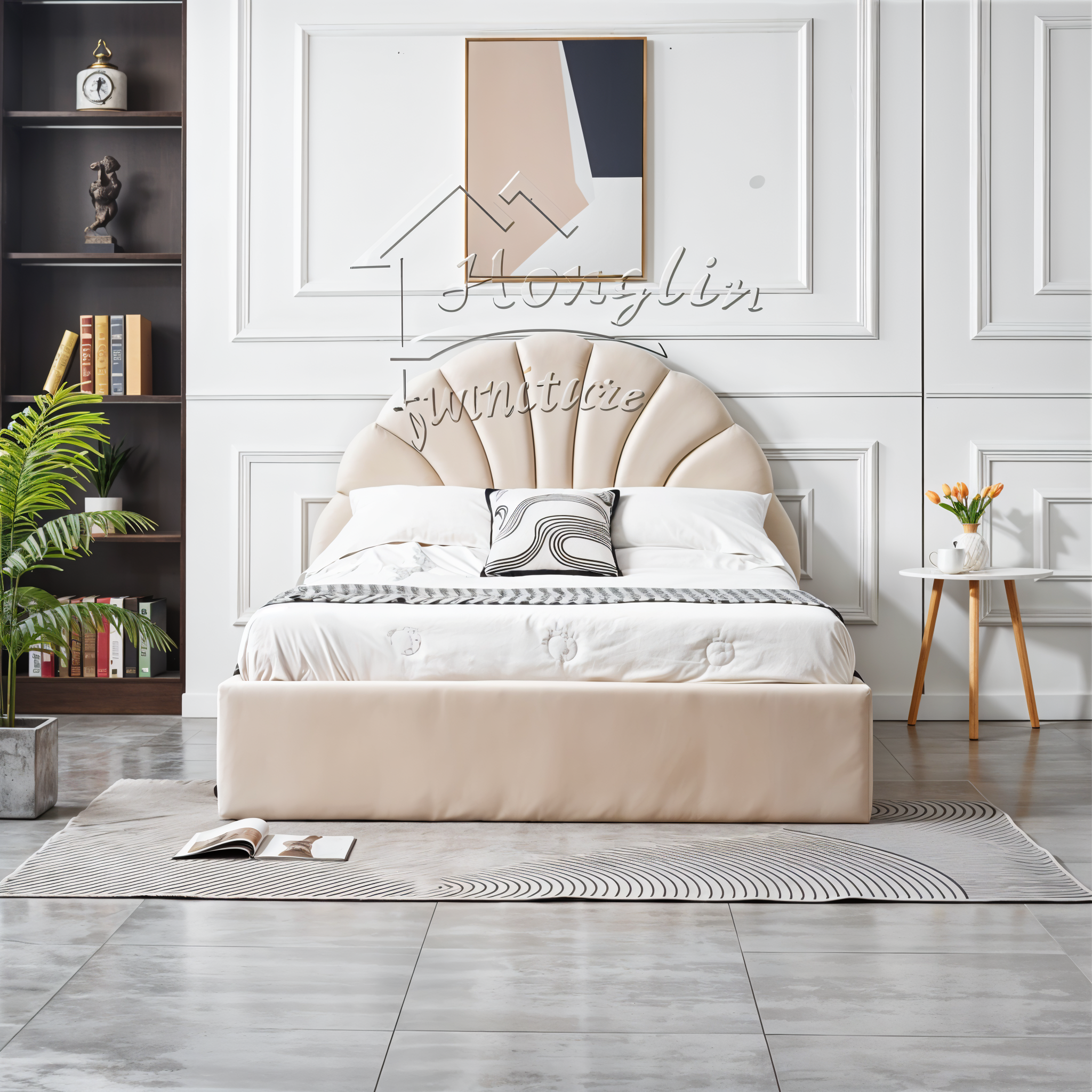 LUNAR VELVET STORAGE BED DOUBLE 4X6.3 FEET_1