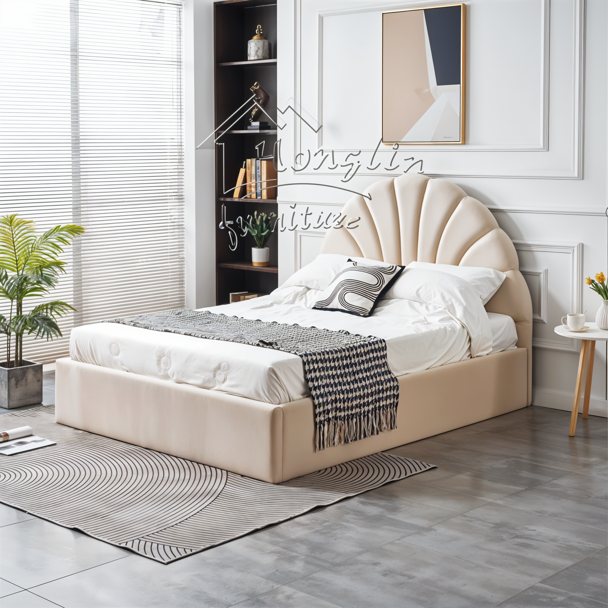 LUNAR VELVET STORAGE BED QUEEN 5X6.3 FEET_4