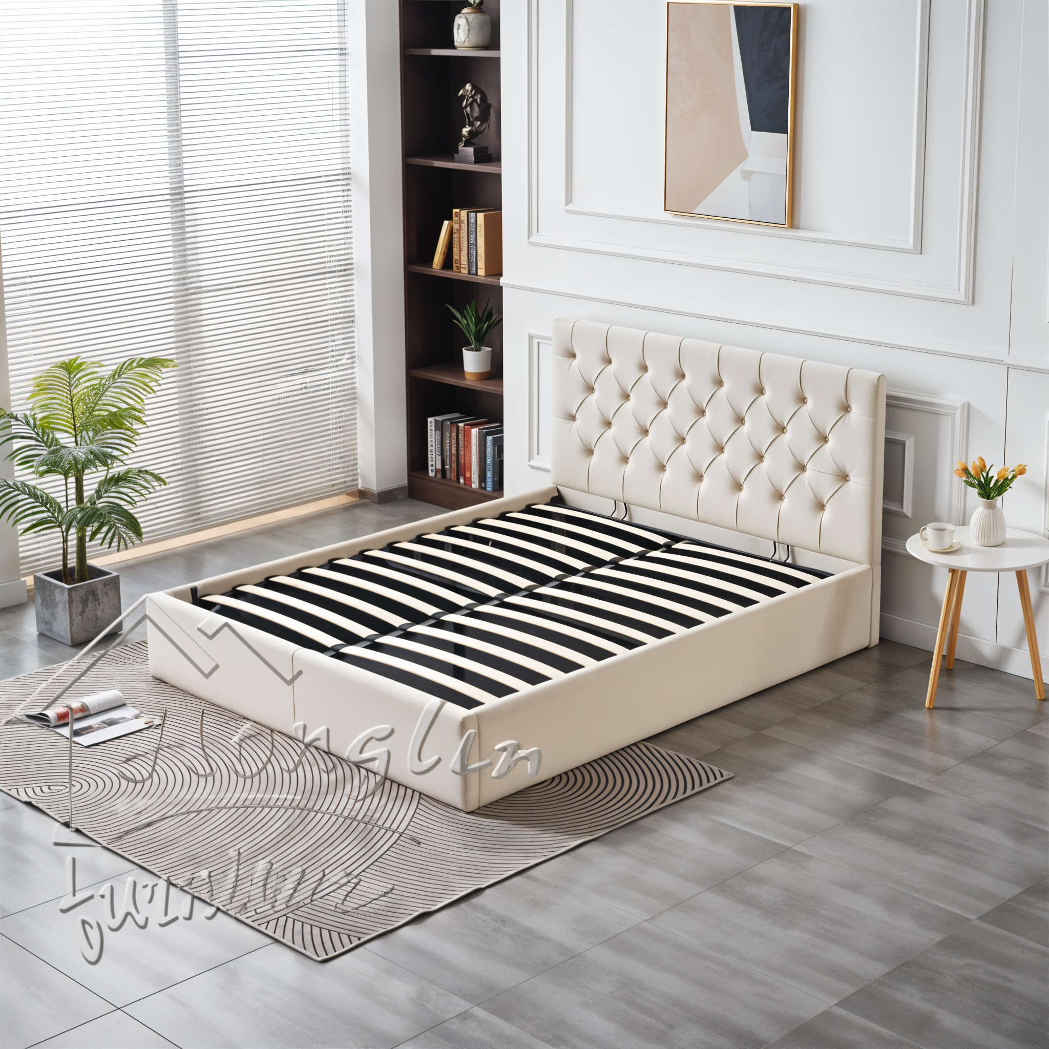 AURA VELVET STORAGE BED DOUBLE 4X6.3 FEET_4