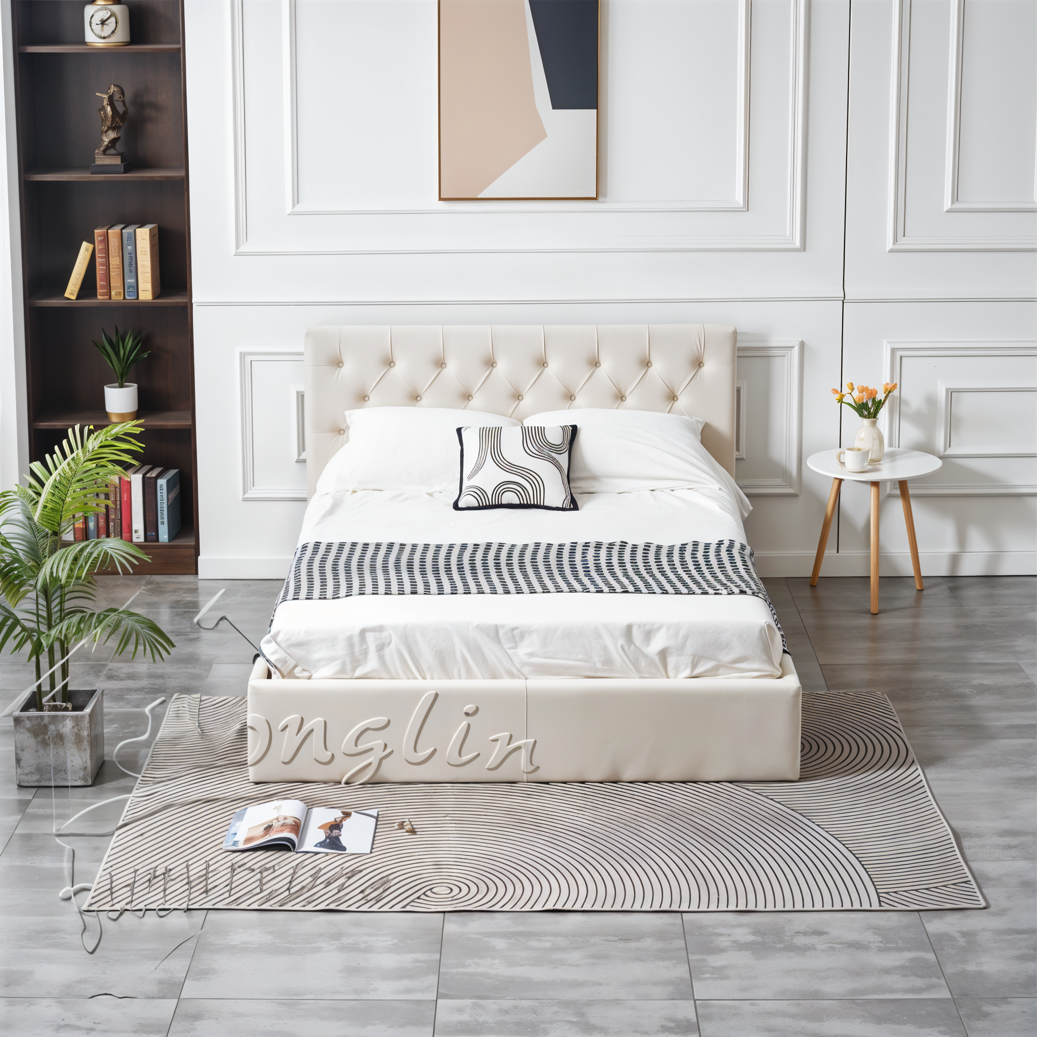AURA VELVET STORAGE BED QUEEN 5X6.3 FEET_1
