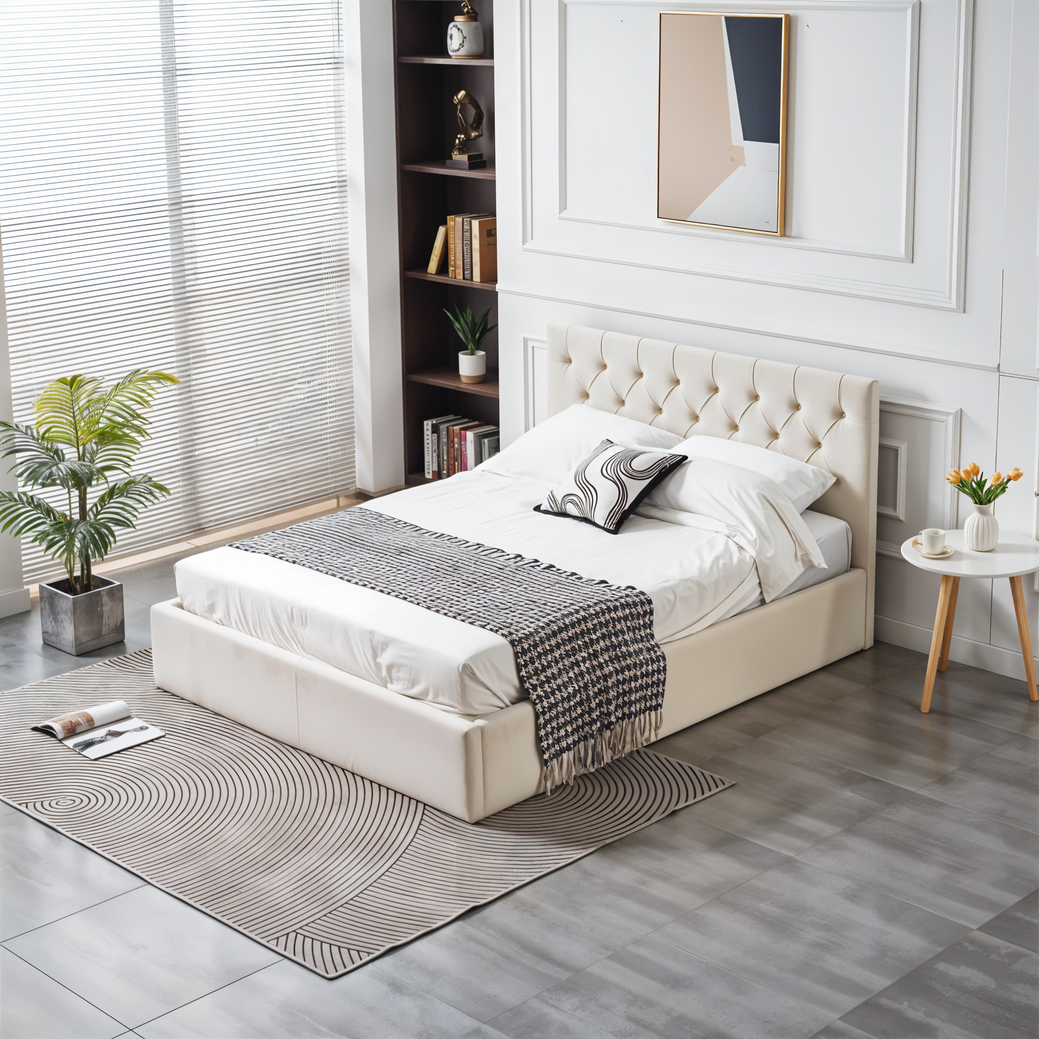 AURA VELVET STORAGE BED QUEEN 5X6.3 FEET_6