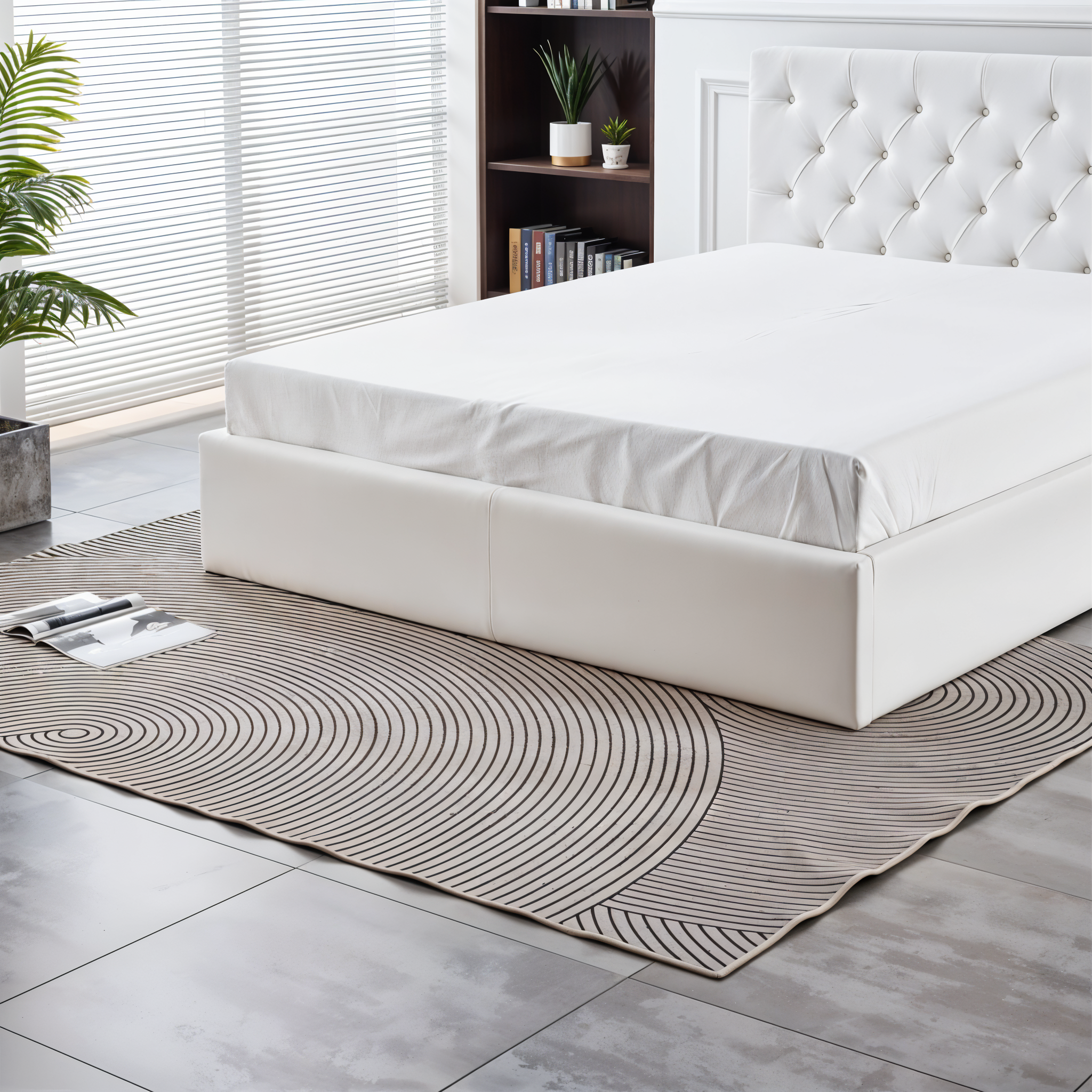 AURA PU LEATHER STORAGE BED QUEEN 5X6.3 FEET _5
