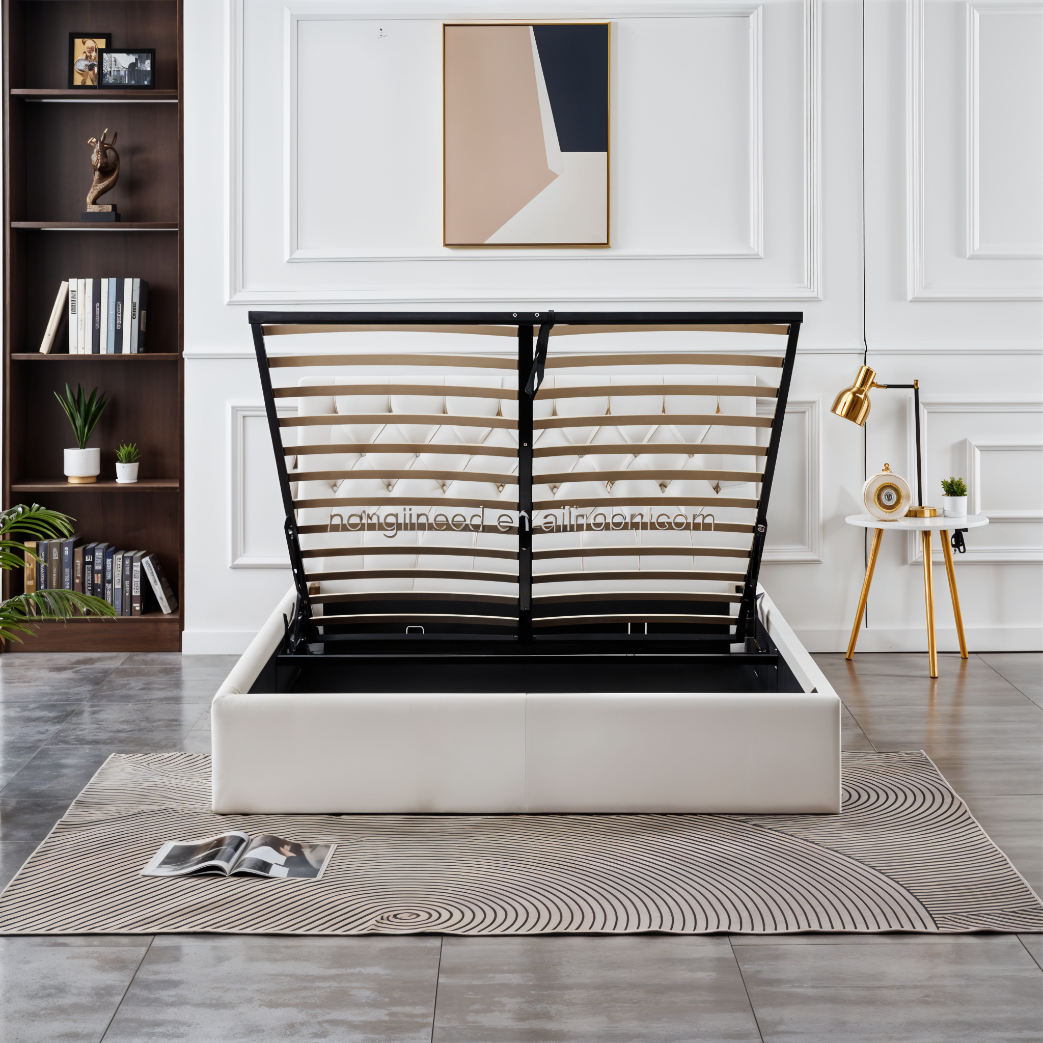 AURA PU LEATHER STORAGE BED QUEEN 5X6.3 FEET _10