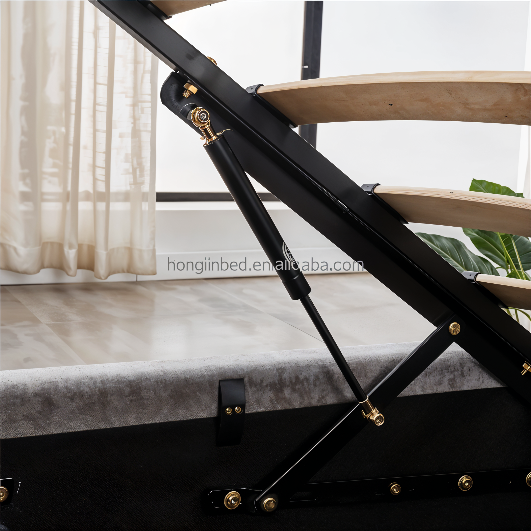 AURA PU LEATHER STORAGE BED QUEEN 5X6.3 FEET _1