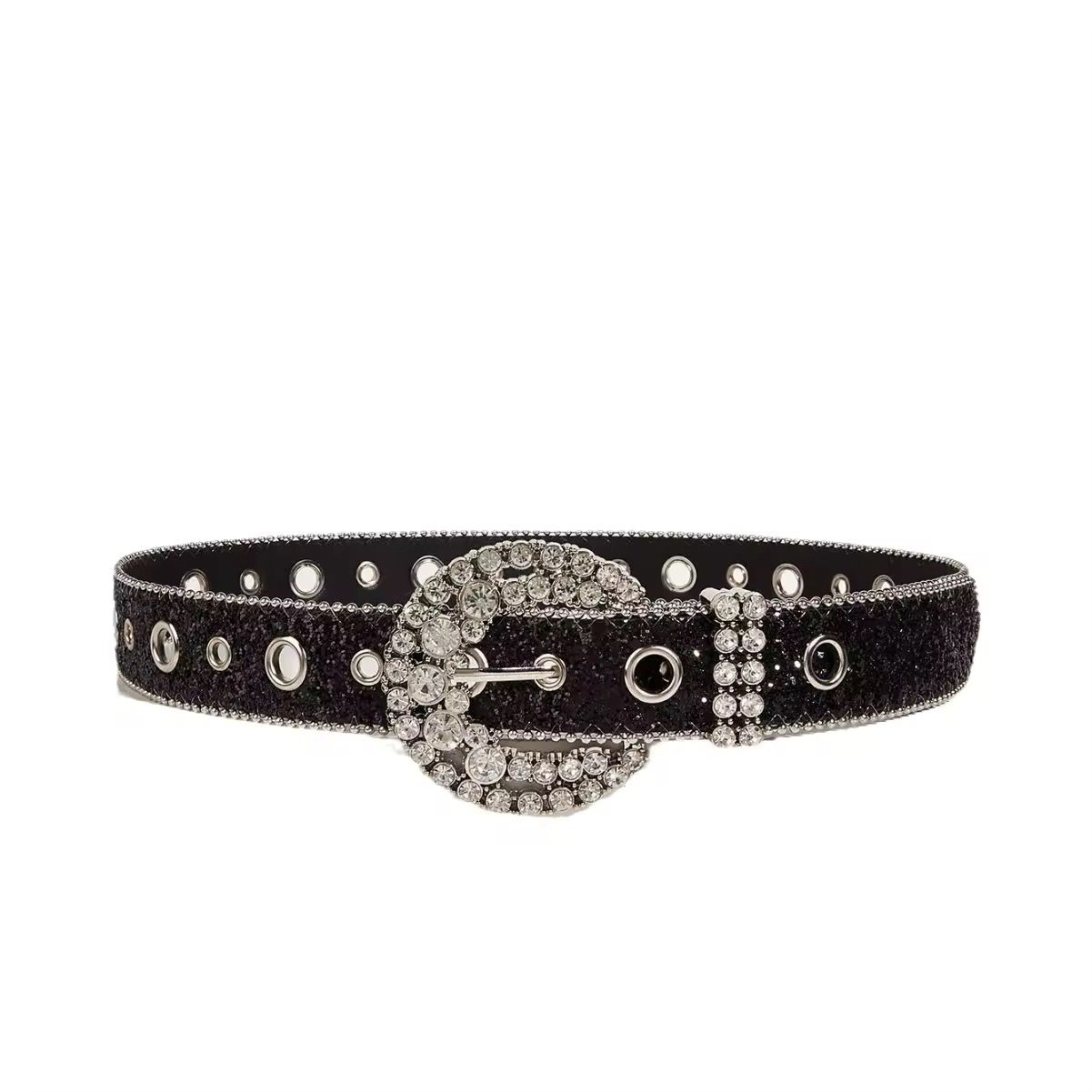 2025 Custom Luxury Designer Diamond BB Simon Belts Western Men Women Crystal Leather Studded Rhinestone Buckle Accessories Belt_3