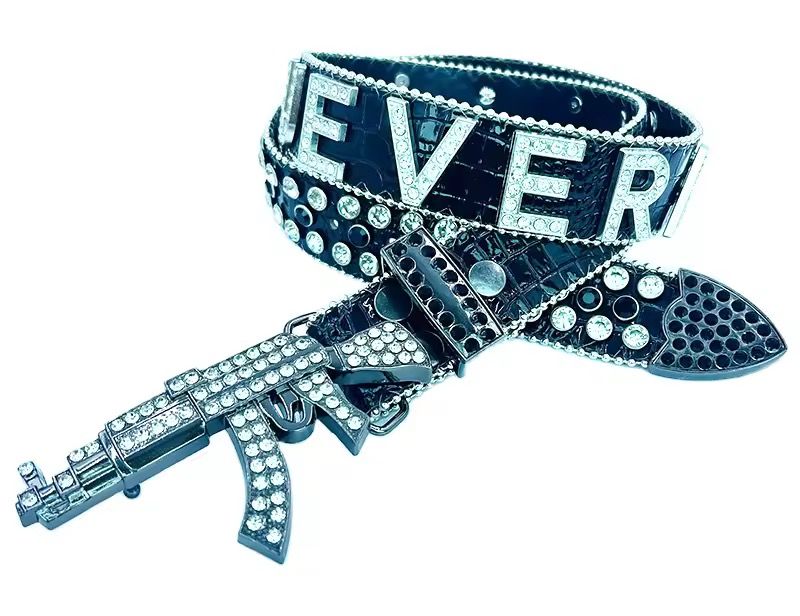 Customized New Style Western Crystal Belt with PU Leather and Rhinestone Alloy Buckle for Daily Use_2