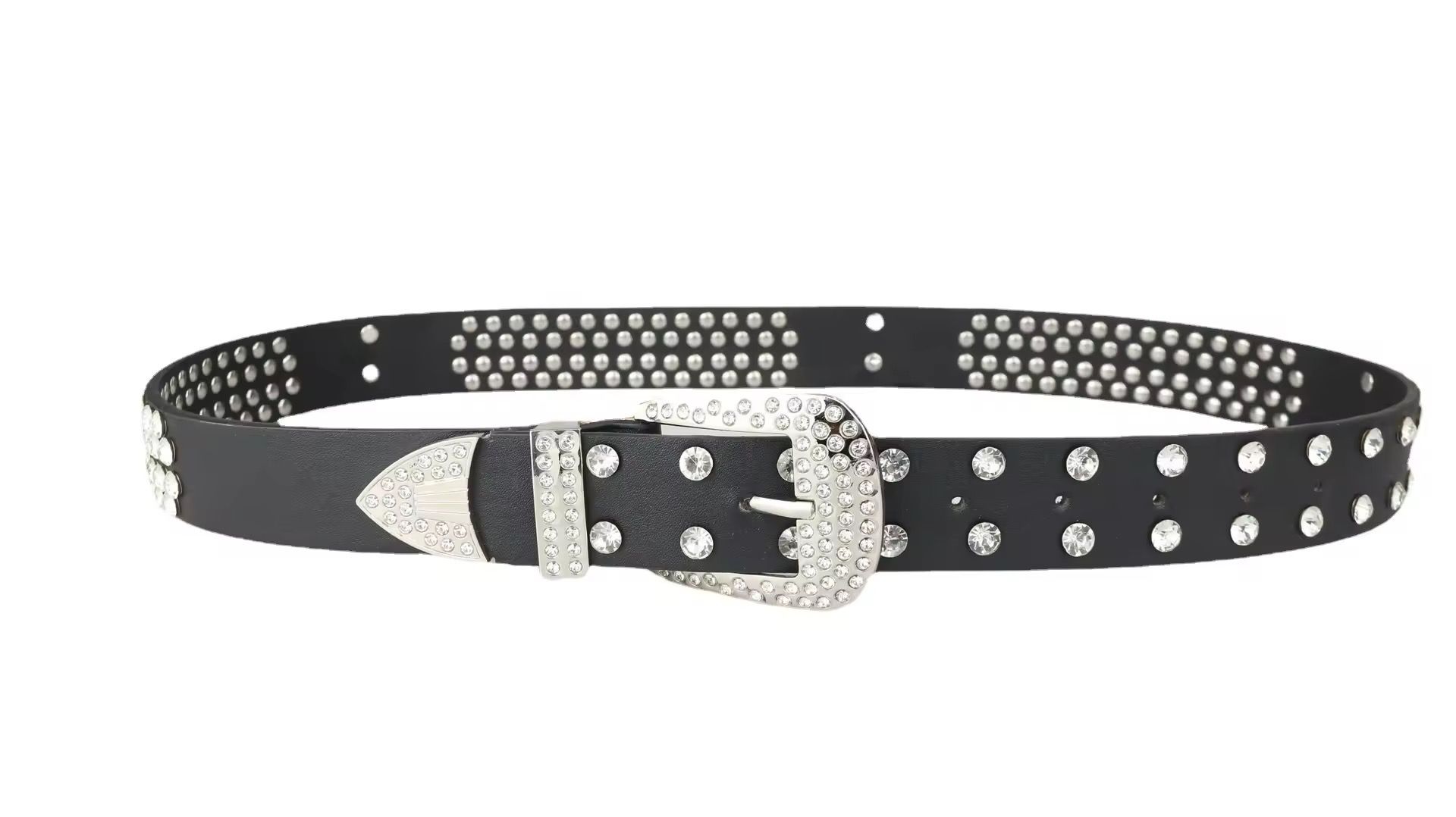 Custom Designer Bling Bling Western Bo Simon Belt Cowboy Skull Diamond Pu Leather Rivet Rhinestone Belts for Men Women_3