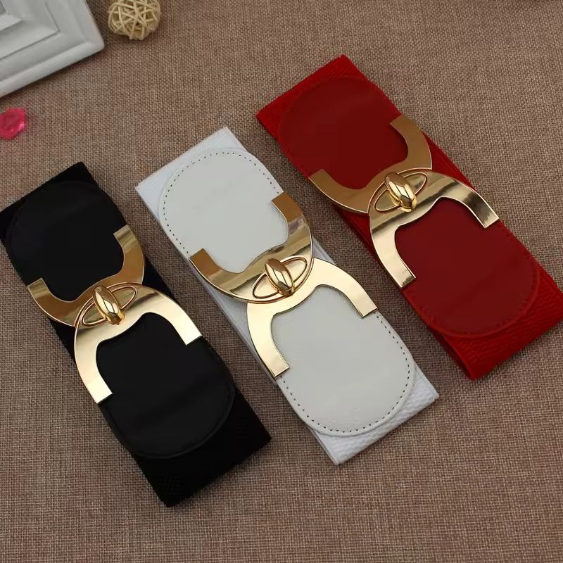 Famous Designer Corset Belt for Outfits Fashion Elastic Dress Belt Black Big Plus Size 75cm Length Women Elastic Belts_3