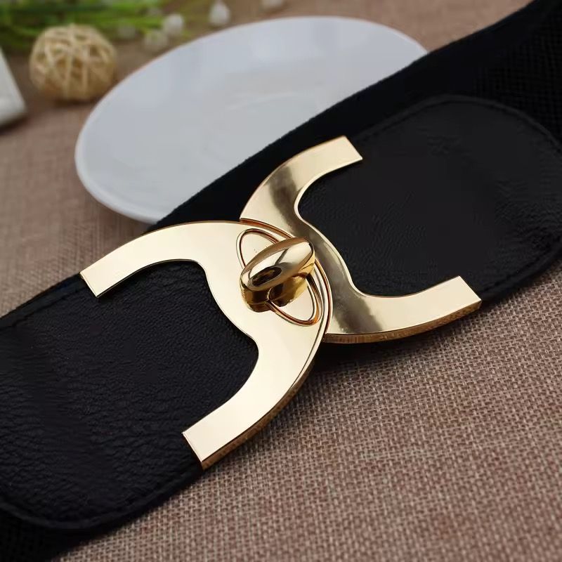 Famous Designer Corset Belt for Outfits Fashion Elastic Dress Belt Black Big Plus Size 75cm Length Women Elastic Belts_2