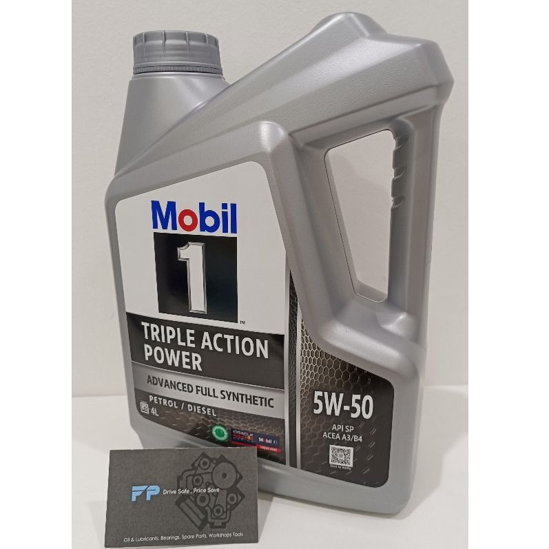 Mobil 1 5W50 Triple Action Power Fully Synthetic Motor Oil 4L _2