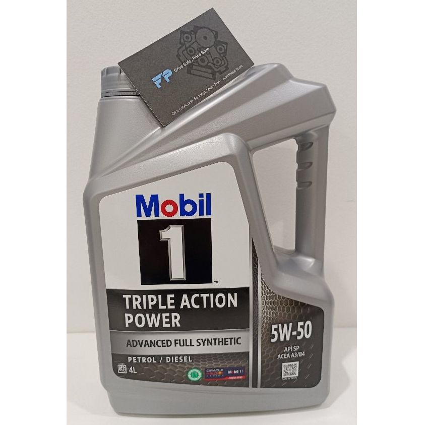Mobil 1 5W50 Triple Action Power Fully Synthetic Motor Oil 4L _4