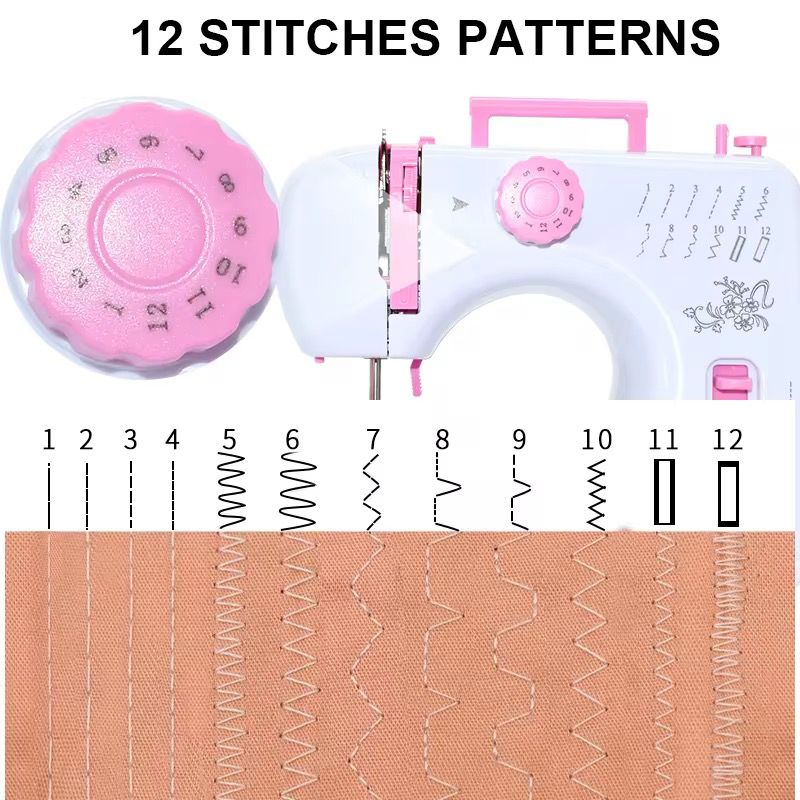 605Mini Portable Electric Sewing Machine With Night Light, Two Speed, Straight Line Sewing Machine For Home Use_3