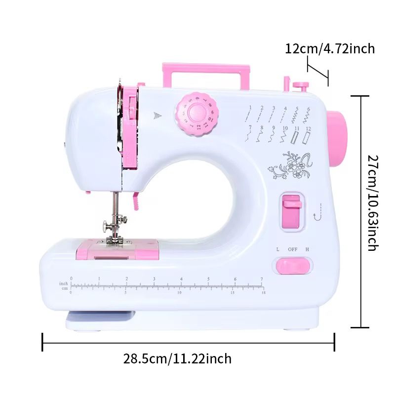 605Mini Portable Electric Sewing Machine With Night Light, Two Speed, Straight Line Sewing Machine For Home Use_4