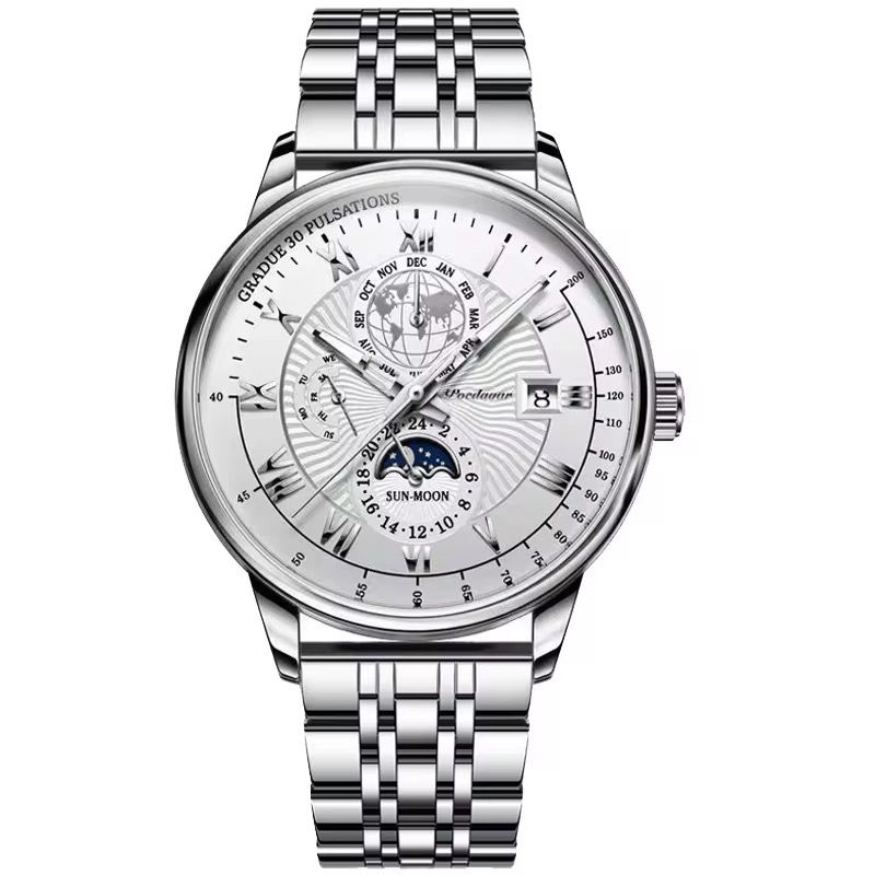 Luxury Men Quartz Watches Waterproof Luminous Stainless Steel Band High Quality Wrist Watch for Men_4