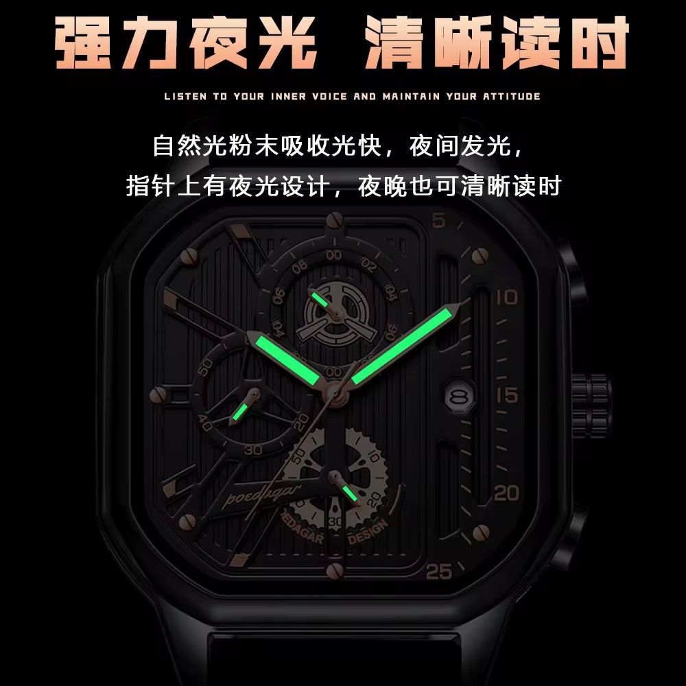 High Quality Wrist Watch for Men Waterproof Luminous Stainless Steel Band Men Quartz Watches Luxury_5