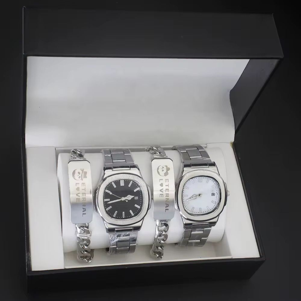 Luxury Couple's Quartz Watches Set Man Watch and Women's Wrist Watch Bracelet Gifts for Women_3