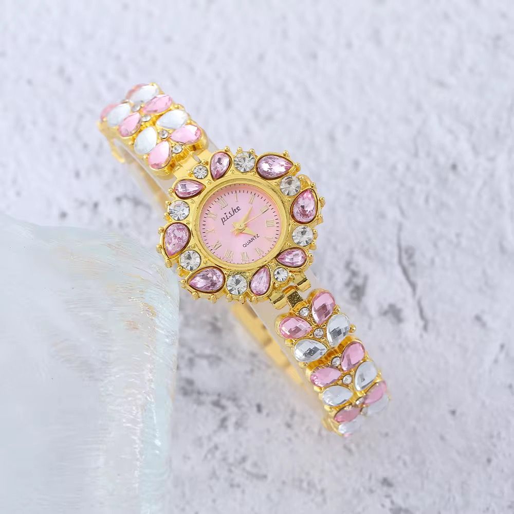 Fashion Wrist Watch for Women Diamond Inlay Dial Luxury Ladies Quartz Watches Gifts for Women_2