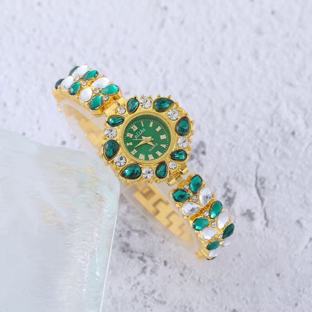 Fashion Wrist Watch for Women Diamond Inlay Dial Luxury Ladies Quartz Watches Gifts for Women_3