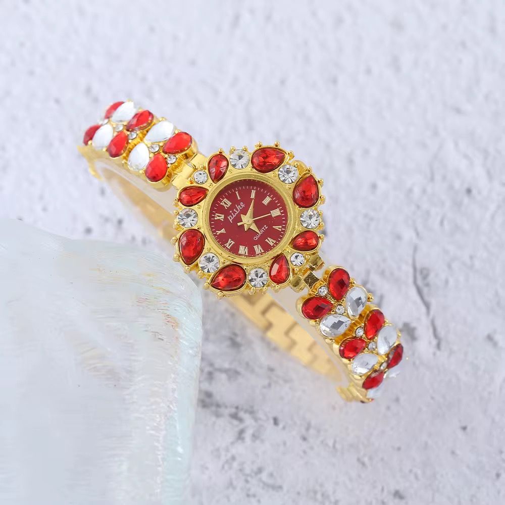 Fashion Wrist Watch for Women Diamond Inlay Dial Luxury Ladies Quartz Watches Gifts for Women_1
