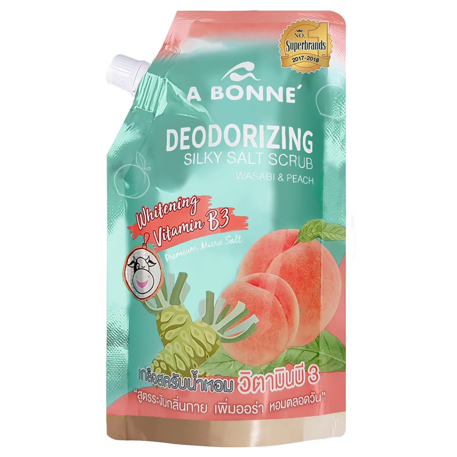 A Bonne Silky Scrub Deodorizing (350g) - Wasabi & Peach_0