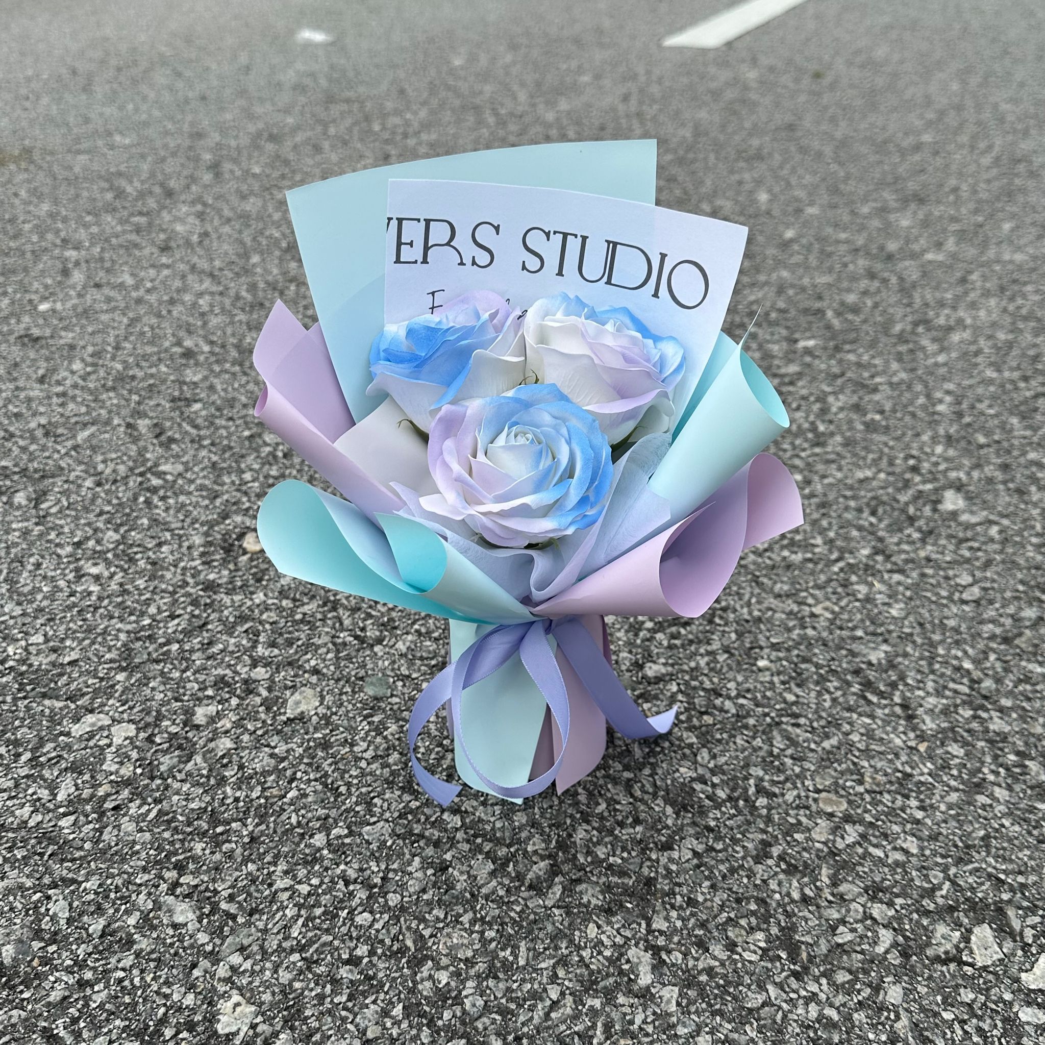 3 stalk Soap Rose Bouquet _6