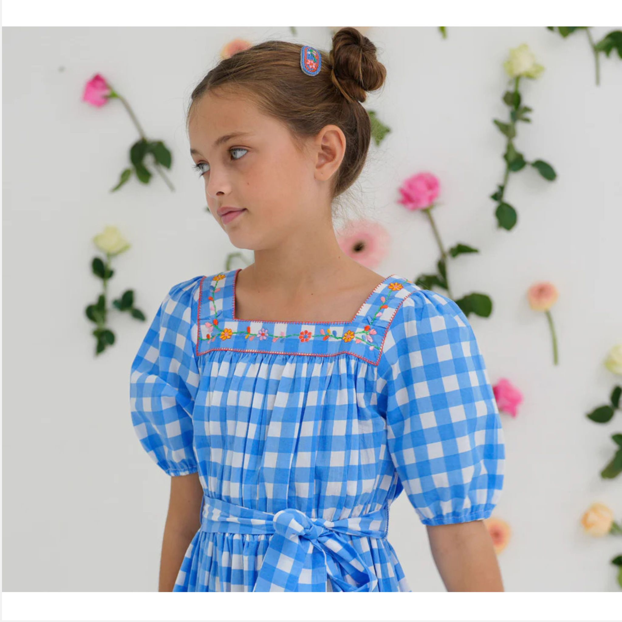 *Pre-order* Solange Embroidered Dress (Vichy)_4