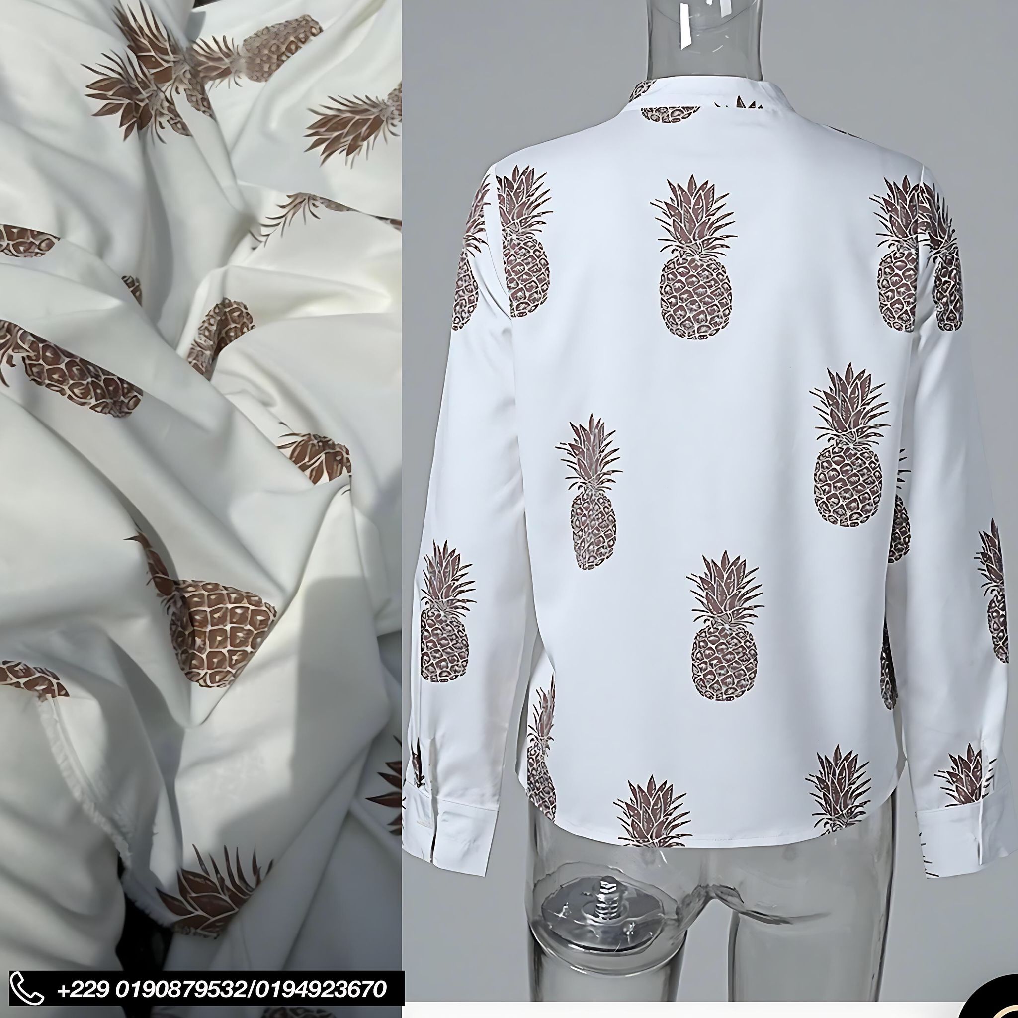 Tissu crêpe vintage ananas 🍍 _3