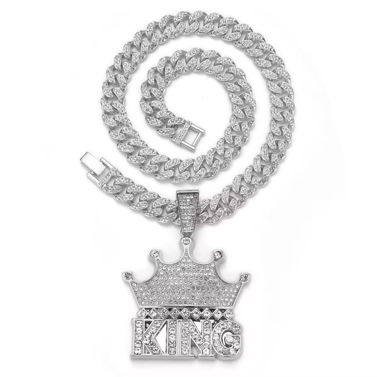Punk Large Crown KING Letter Pendant Necklace Shiny Heavy Hip Hop Pendant Jewelry Gift for Men and Women_5