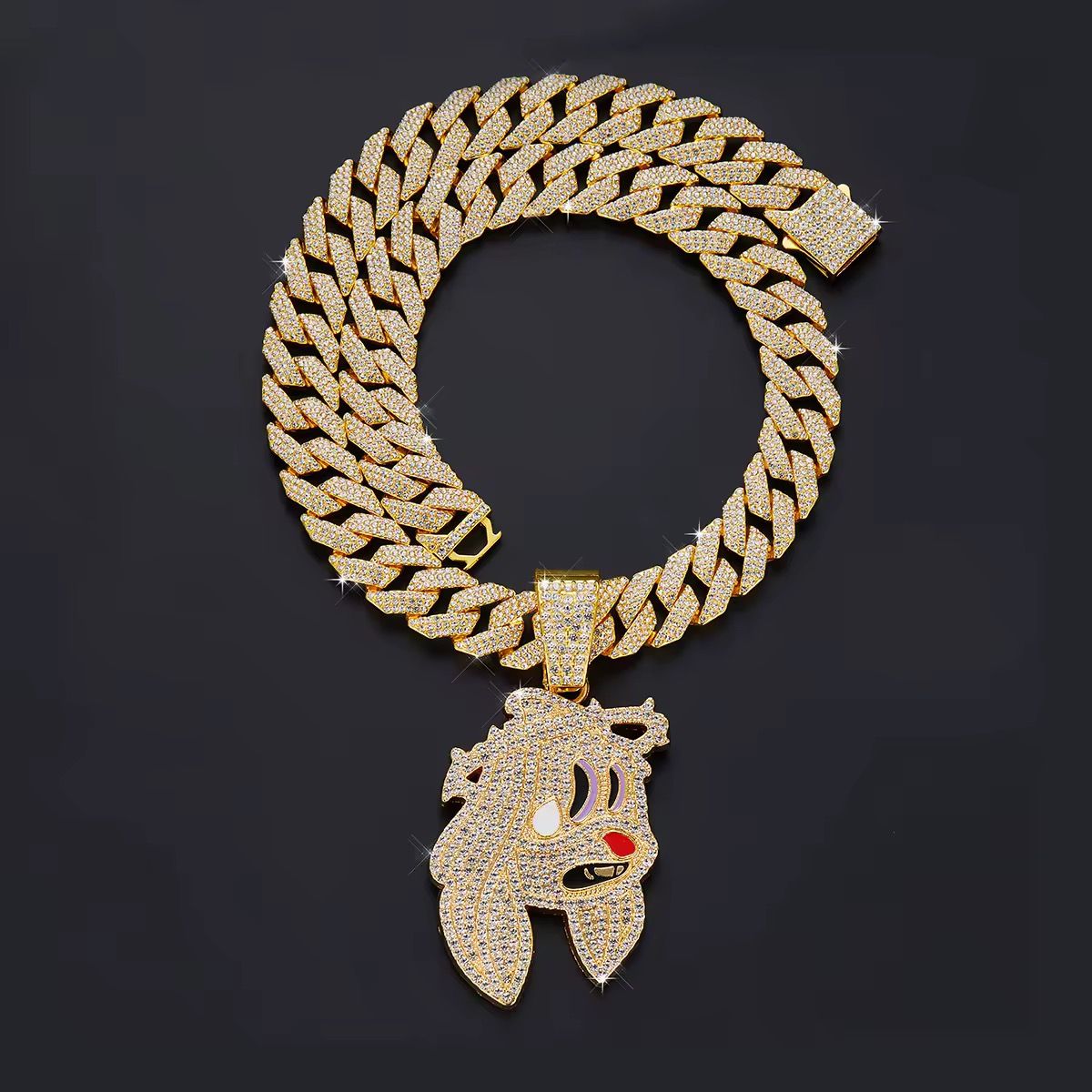 Cute Cartoon Dog Charm Cuban Link Chain Pendant for Women and Girls Ideas Gifts Luxury Decorated for Party Cool Women Girls_2