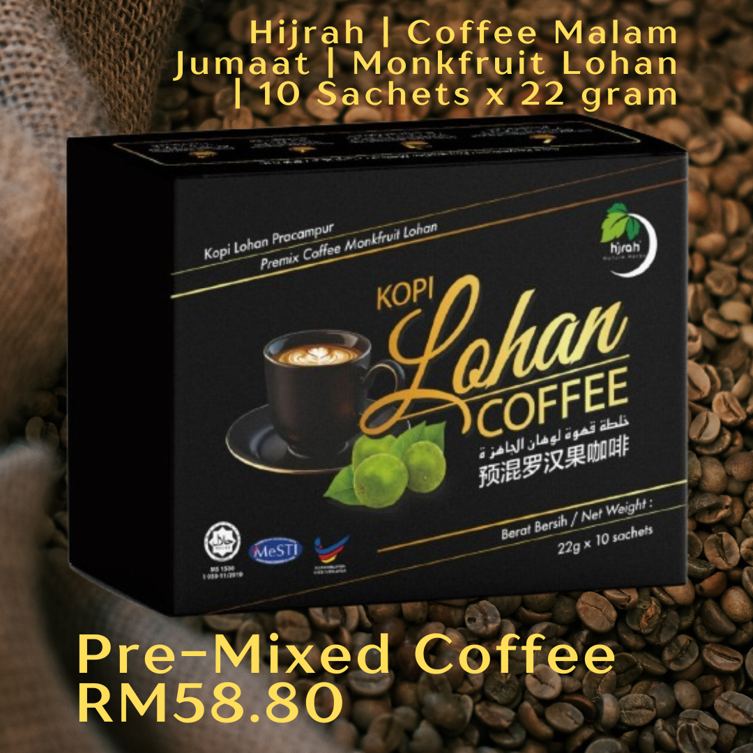 ☕ HIJRAH | COFFEE MALAM JUMAAT (Monkfruit Lohan) | 🔟 Sachets x 22g | 💰 RM58.80_0