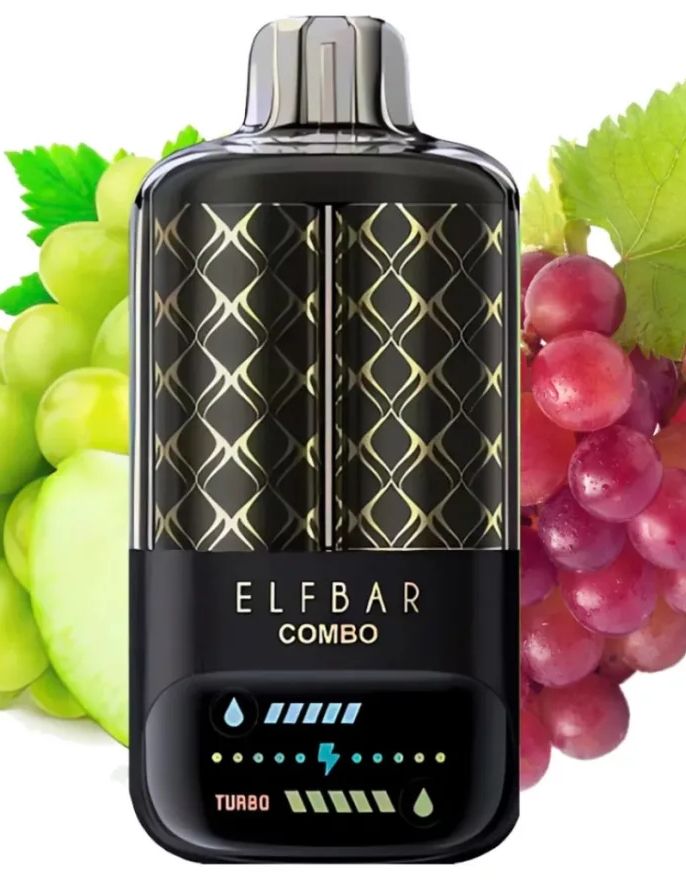 ELF BAR COMBO 25000 - GREEN GRAPE AND GRAPE 5% - RECHARGEABLE_0