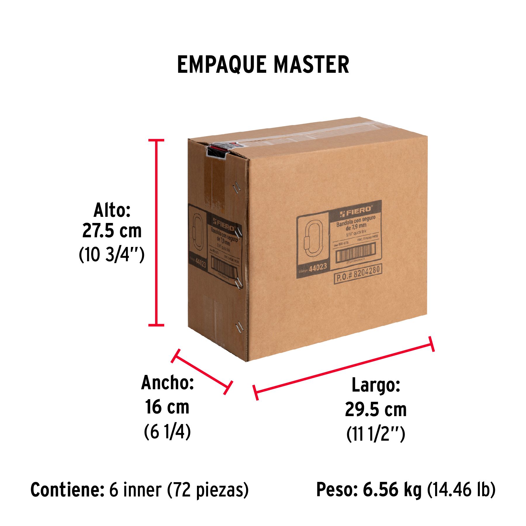 Bandola de acero de 5/16' con seguro, FIERO_6