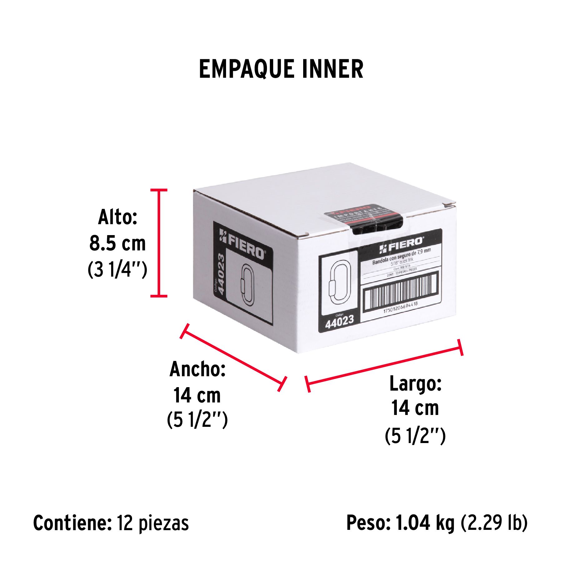 Bandola de acero de 5/16' con seguro, FIERO_5