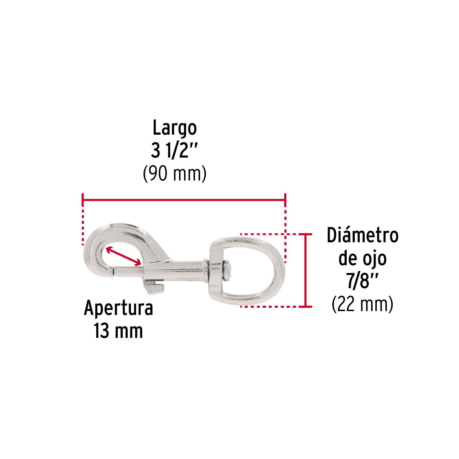 Bandola de zinc de 7/8' giratoria, FIERO_2