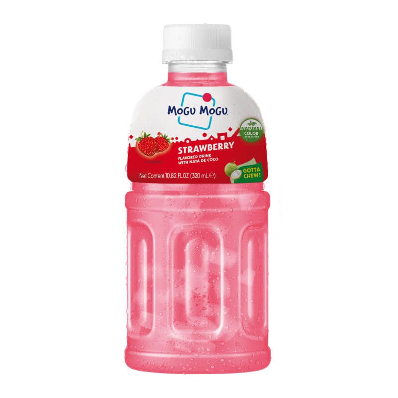 Mogu Mogu Strawberry Flavored Drink with Nata De Coco, 320ml_0