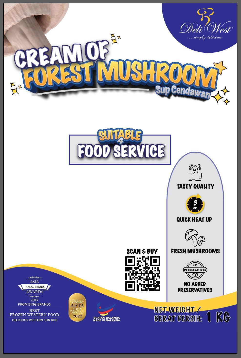 Set F - Mushroom Soup (4 Serving - 1kg) + Garlic Bread - 3 Set_0