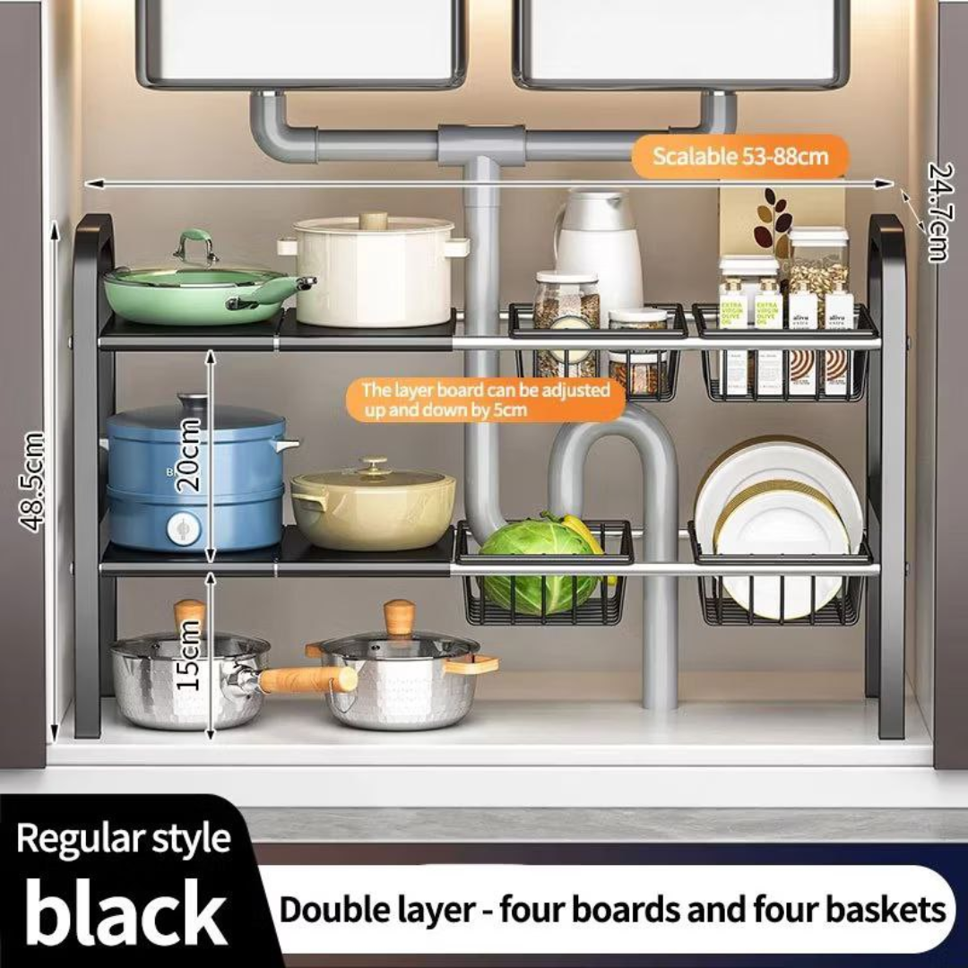 EXPANDABLE UNDER SINK ORGANIZER RACK (RAK ORGANISER BAWAH SINKI)_4
