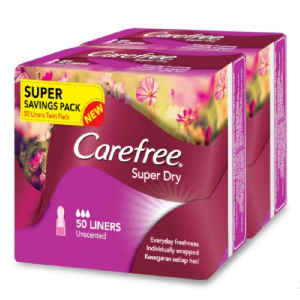 CAREFREE SUPER DRY UNSCENTED 2*50PADS TP_0