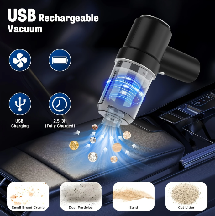 Rechargeable Cordless Car Vacuum Cleaner 9000PA_6