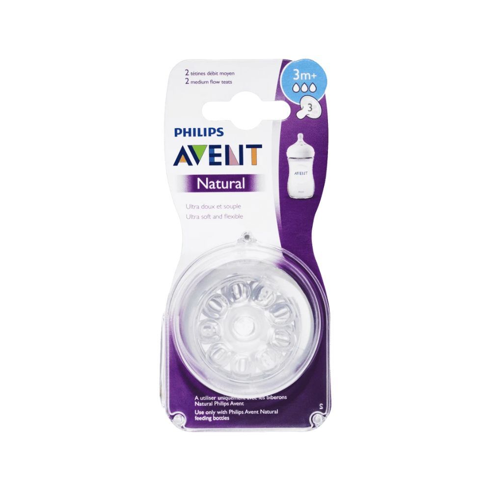 AVENT TEAT NATURAL MEDIUM FLOW 3M+2PCS_0