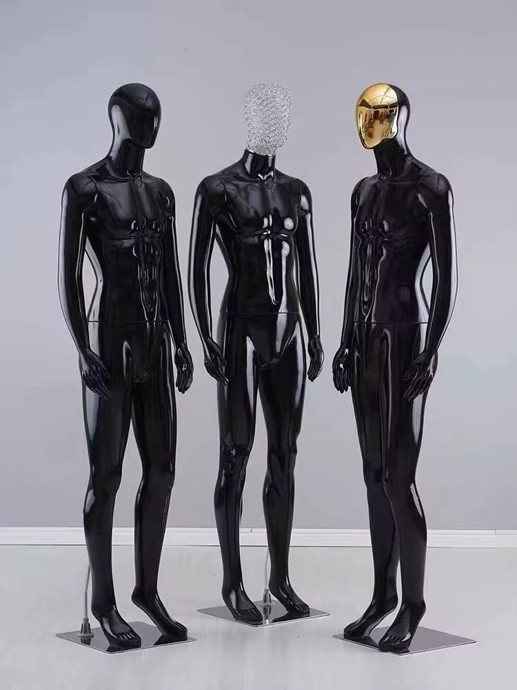 Boutique Metal Hollow Mannequin Gold Head Men Manikin Dummies Whole Body Manikin Dummies Black Men Mannequin Full Body_1