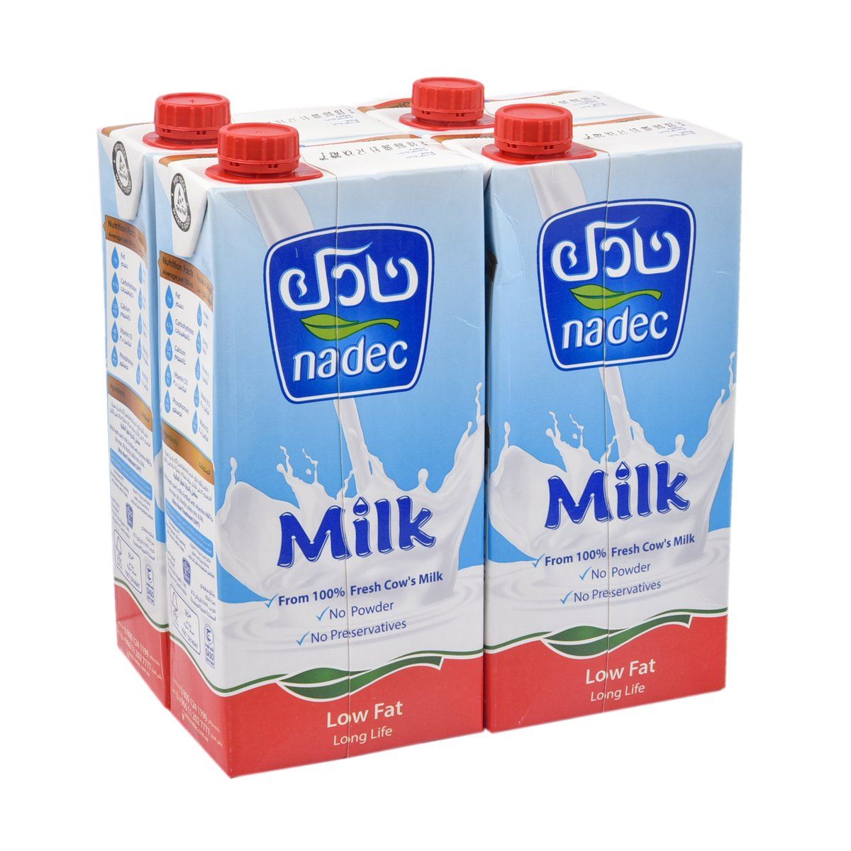 نادك حليب قليل الدسم 1 لتر 4 عبوات_0