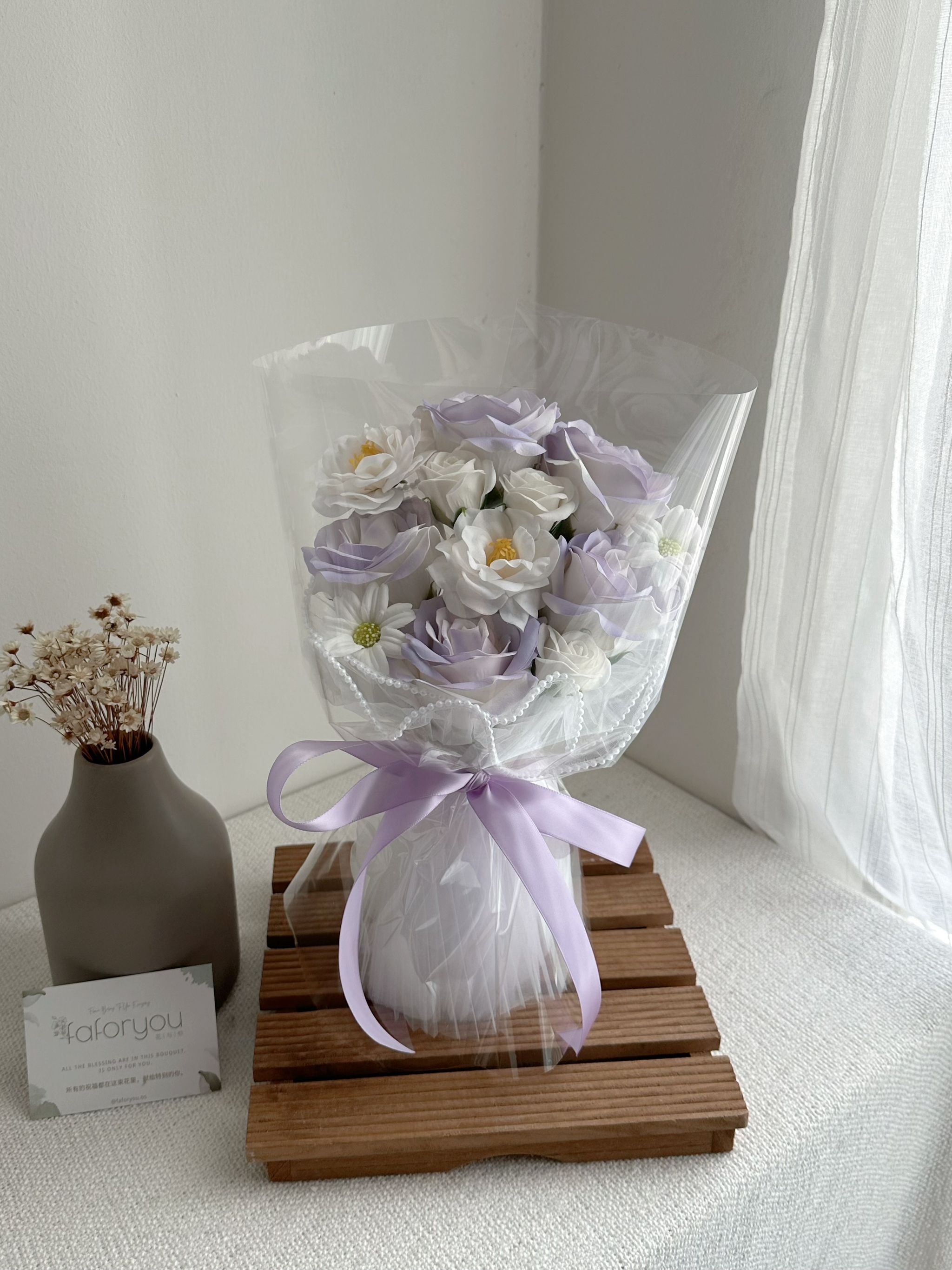 5 Stalk Soap Rose Mixed Bouquet _4