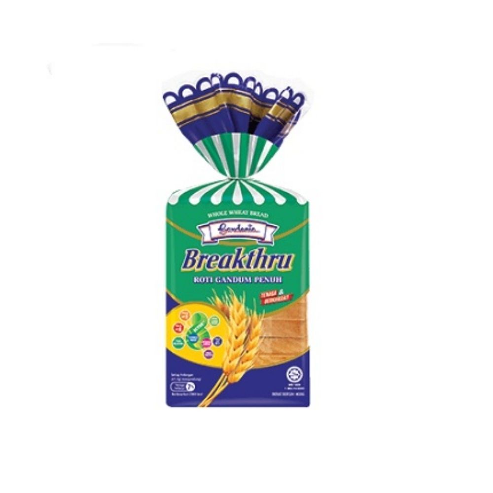 GARDENIA BREAKTHRU WHOLE WHEAT BREAD 400G_0