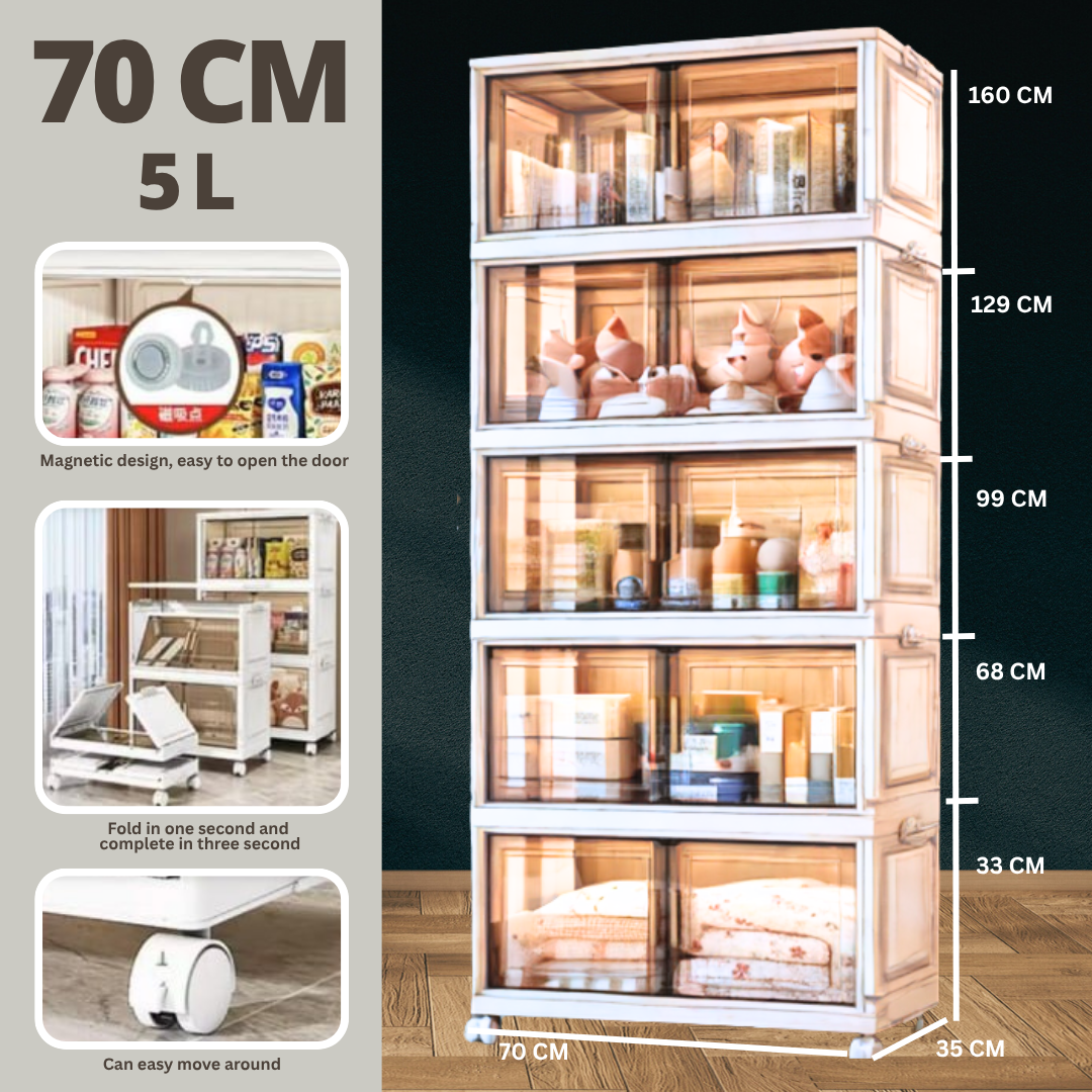 FOLDABLE MULTI STORAGE CABINET - 70 CM (KABINET BOLEH LIPAT)_9