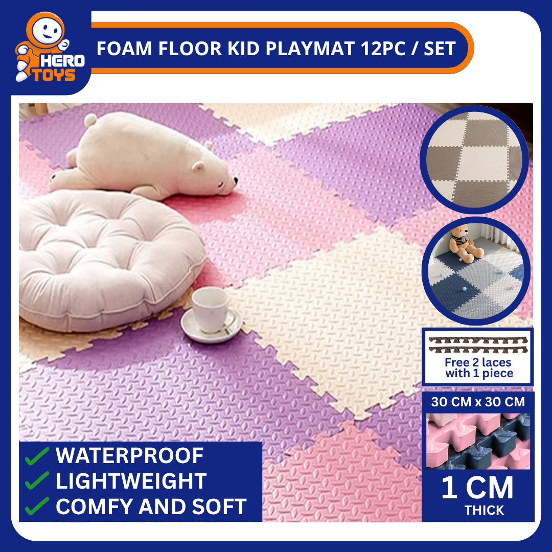 FOAM FLOOR KID PLAYMAT 12PC / SET 30CM X 1CM_0